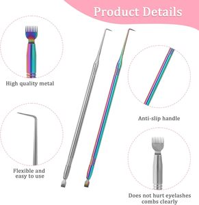 Herramienta Vegana Rosa de Doble Punta para Lifting de Pestañas con Punta de Acero Inoxidable y Cepillo Spoolie para Lifting de Pestañas con Fórmula de Gel de Queratina - Product Image 2