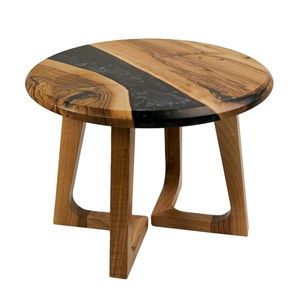 Ensemble de table en résine époxy ronde et élégante et durable en bois Morden pour la salle à manger ou le salon de la maison Nouveau design écologique pour Diwali - Product Image 1