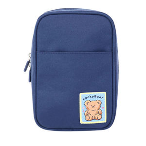 Estuche de Lápices con Cierre de Nailon Morado SENDA para Uso Escolar y de Oficina, con Parche de Oso, Tamaño A5, Bolsa para Material Escolar - Product Image 4