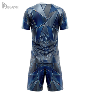 Uniforme de Fútbol Sublimado Completo OEM 100% Poliéster, Nombre del Equipo Personalizado, Uniforme de Fútbol Geométrico de Bajo Poliéster, Pantalones Cortos a Juego de Secado Rápido - Product Image 2