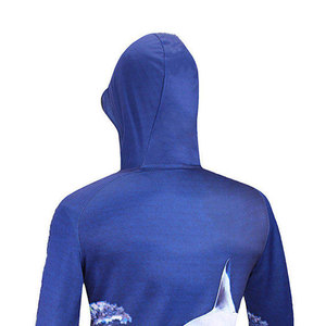 New Mask Printed <b>Shark</b> <b>Hoodie</b> Fishing Clothing UV UPF50+ Sun Protection Hiking Camping Breathable Zipper Closure Performance Top - Product Image 4