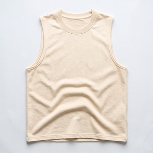 เสื้อกล้ามถักคอวีสีพื้นสำหรับผู้ชาย สัมผัสนุ่มสบาย สไตล์ลำลอง สีน้ำตาล รับผลิตแบบ ODM/OEM - Product Image 2