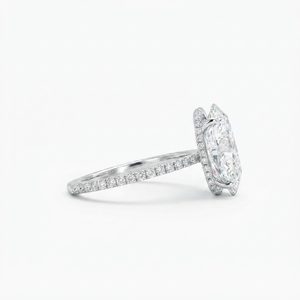 Magnificent 7.52 CT Oval Lab Grown Diamond <b>Ring</b> in PT950 Platinum for Women - Product Image 3