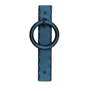 Juego de 2 tiradores de puerta decorativos de hierro fundido con anilla negra mate estilo vintage, herrajes retro para puertas de granero - Product Image 6