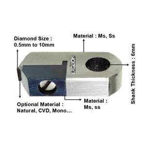 Outil de découpe diamantée en V personnalisé EAGLION INTERNATIONAL Posalux 2 mm 130 Ms/Ss pour bijoux en diamant CVD monobloc - Product Image 2