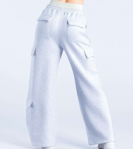 Pantalon cargo taille haute en toile 100% coton pour femme, style décontracté automne - Product Image 3