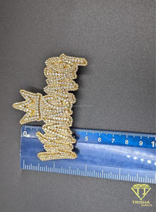 Moissanite Diamond Crown <b>Name</b> Pendant Iced Out Hip Hop <b>Necklace</b> Gold Bling Jewelry Gift For Men Women - Product Image 5
