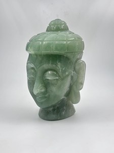 Natural Green Aventurine Buddha Head Hand Carved Gemstone Meditation <b>Statue</b> Spiritual Decor Wholesale Supplier - Product Image 3