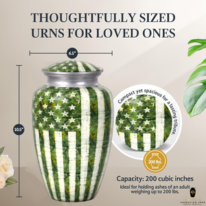 โกศบรรจุอัฐิแบบยุโรป ลายธงชาติอเมริกัน สำหรับผู้ใหญ่ โกศอนุสรณ์รำลึกความรักชาติ เป็นมิตรกับสิ่งแวดล้อมและทนทาน ทำจากอะลูมิเนียม - Product Image 5