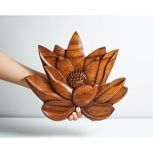 ลูกประคำไม้กระถินแกะสลักด้วยมือ - ลายดอกบัว ขายส่งจากอินเดีย - Product Image 2