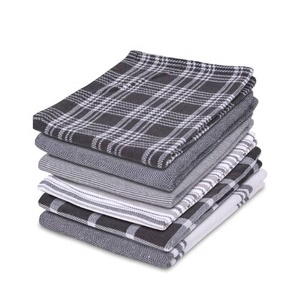 Best Selling Budget Friendly Ultra Soft Grey Minute Floral <b>Pattern</b> Embroidered High Absorbent Lint Free Customizable Tea <b>Towels</b> - Product Image 6