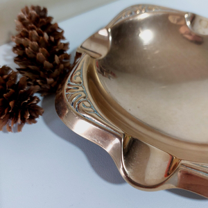 <b>Vintage</b> Brass <b>Ashtray</b> Decorative Metal Cigar <b>Ashtray</b> with Ornate Border Handmade Tabletop Smoking Accessory Classic Home Office - Product Image 3