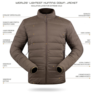 Veste de chasse ultra-légère en duvet d'oie, coupe-vent, extensible, pliable, isolée, pour l'hiver, veste tactique de chasse en plein air - Product Image 3