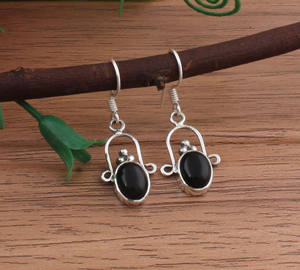 925 Silver High Quality Natural Black <b>Onyx</b> Drop <b>Earrings</b> Vintage Antique Finish Handmade Luxury Jewelry for Anniversary Party - Product Image 5
