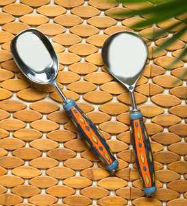 Stainless Steel Spoon Unique Style Hotel Wedding Metal Dinner Spoon Cooking Spoon Design Kitchen <b>Serving</b> Resin Spoon Salad Spoon - Product Image 6