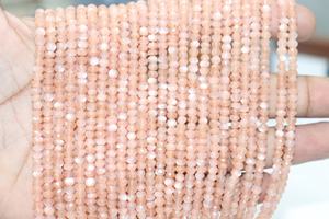 Cuentas Rondelle facetadas de piedra lunar de melocotón de calidad superior, fabricación de joyas, piedra lunar de melocotón - Product Image 4
