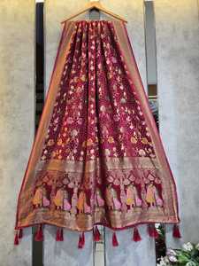 ผ้าคลุมไหล่จอร์เจตต์วิสโคสแท้ ดีไซน์หรูหรา น้ำหนักเบา พลิ้วไหว สไตล์ชาติพันธุ์ สำหรับผู้หญิง ใส่ไปงานปาร์ตี้ งานแต่งงาน ขายส่ง รับผลิตตามแบบ (OEM) ส่งออก - Product Image 3