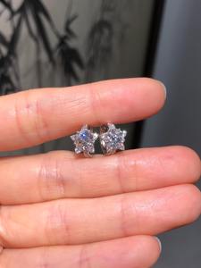 Pendientes de Aro con Forma de Estrella de Diamante Cultivado en Laboratorio en Oro Blanco de 14K, Aros de Diamante Redondos con Forma de Estrella, Joyería Fina Elegante y Chic - Product Image 6