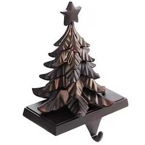 Vintage Style Tree Shape <b>Stocking</b> <b>Holder</b> For Fireplace Home Decoration Use Metal <b>Stocking</b> <b>Holder</b> Hook - Product Image 1