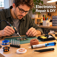 Fer à souder électrique numérique 80W, réglable 180-500°C, avec contrôle de température LCD, kit d'outils de réparation, multimètre, prise EU/US