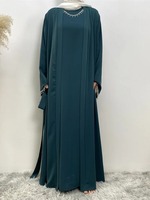 Abaya musulmane personnalisée grande taille, sans couture, légère, respirante, extensible dans quatre directions, séchage rapide, en polyester, pour l'hiver, manches longues