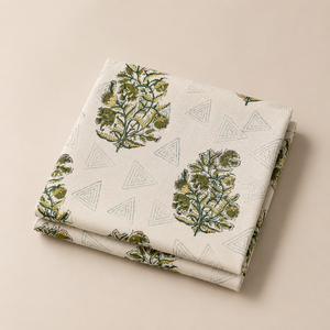 Tela de Algodón Estampada a Mano con Diseño Floral Buta en Color Verde Azulado Oscuro, Suave y Transpirable, para Confección de Kurta y Decoración del Hogar - Product Image 6