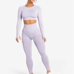 Conjunto Deportivo para Mujer al por Mayor OEM, Traje de Yoga de Dos Piezas, Top Corto sin Mangas y Leggings de Spandex/Nylon, Transpirable y Personalizable - Product Image 3