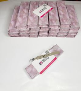 GETUP BROSONS Stainless Steel Eyelash Tweezers Precision Tool <b>Box</b> Packaging Smooth Tip Custom Logo - Product Image 4