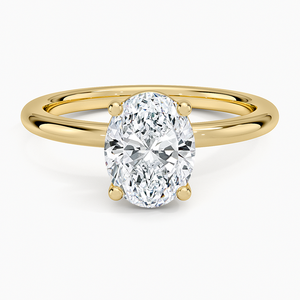 Bague de fiançailles solitaire en diamant taille ovale certifiée IGI, or massif 10K en or rose avec sertissage à griffes torsadées - Product Image 1