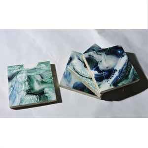 Luxury Wooden coaster Drinks Mats Round Wedding Coffee <b>Tea</b> <b>Cup</b> Beer coaster Holder Epoxy Resin Wood Coasters <b>Set</b> with Holder - Product Image 6