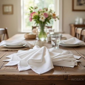 Serviettes en coton naturel 100 % écologiques, 28x28 pouces, douces et blanches, pour la cuisine, la pâtisserie et les travaux manuels. - Product Image 5