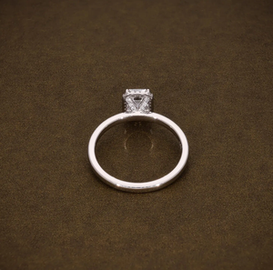 925 Sterling <b>Silver</b> <b>Emerald</b> Cut Cute Diamond <b>Ring</b> IGI Certified Classic Wedding Band for Engagement Anniversary Party Gift - Product Image 3