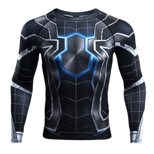 ens Compression Shirt Superhero Style Rash Guard Long Sleeve Fitness Shirt Gym Training Compression Top Athletic Performance - Product Image 1