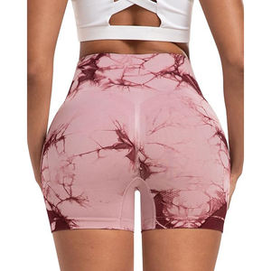 Shorts de yoga taille haute à imprimé écossais simple pour femme, taille élastique, extensibles dans les quatre sens, en Spandex/Polyester, pour l'entraînement - Product Image 2