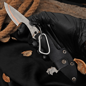 UM STEEL Handmade Hand Forged High-Polish Finish Multi-Purpose Compact Carbon Steel 3in Outdoor Utility <b>Knife</b> Protective Sheath - Product Image 1