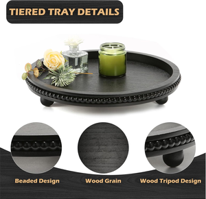 Wooden Beaded Decor <b>Tray</b> Rustic Wooden <b>Trays</b> <b>Table</b> Decorative <b>Trays</b> for Home Decor Kitchen <b>Table</b> Farmhouse Serving <b>Tray</b> - Product Image 5