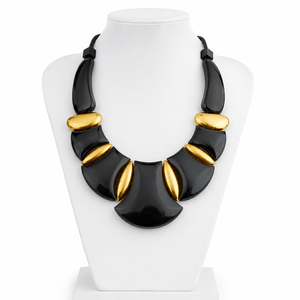 Collar de Moda Hecho a Mano con Cuerno Natural e Imitación de Perla en Forma de Pirámide con Cadena de Cuerda Ajustable para Mujer - Regalo - Product Image 1