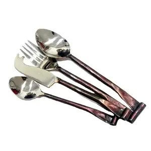 Juego de cubiertos de acero inoxidable superior con diseño de bordes lisos para una experiencia culinaria segura y cómoda - Product Image 5