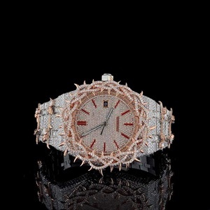 Reloj de Cuarzo con Incrustaciones de Diamantes Moissanite para Hombre, Estilo Hip Hop, para Amantes de la Moda, Disponible para Venta al Por Mayor - Product Image 3