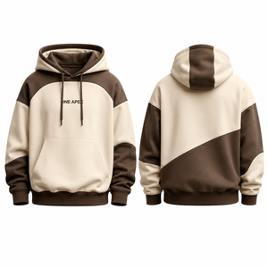 Sweat-shirt à capuche oversize en molleton épais bicolore de qualité supérieure, personnalisable OEM ODM, vêtements streetwear décontractés - Product Image 1