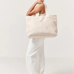 Printed Adjustable Washable Eco Friendly Beige Water Resistant <b>Canvas</b> Bag <b>Large</b> Capacity Woven Style - Product Image 3