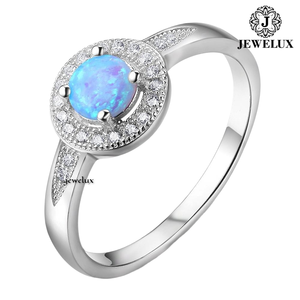 แหวนค็อกเทลเงินแท้ 925 ชุบโรเดียม Jewelux สำหรับทุกเพศ ประดับเพชรทรงกลมแบบฝังเรียงสไตล์หรูหรา - Product Image 1