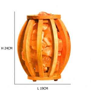 Lampe de Sel Rose de l'Himalaya Artisanale de Qualité Originale, Style Bouddhiste, Veilleuse, Coquille Sculptée, Panier en Bois pour Décoration Intérieure - Product Image 2