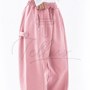 Nouveau pantalon de survêtement évasé en molleton de coton pour femme Tellus Apparel, taille élastique, coupe régulière, respirant, automne 2026 - Product Image 5