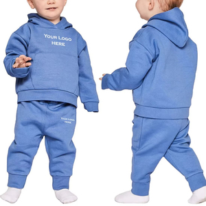 Conjunto Deportivo de Invierno para Niños, Estilo Casual, Tallas Grandes, Personalizable, con Capucha y Panel Frontal de Lona, Diseño Liso con Logotipo - Product Image 1