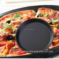 Plaques à pizza réutilisables ATLAS STAR en aluminium noir anodisé, durables et de qualité alimentaire, pour four, tailles 6, 7, 8, 9, 10, 11 et 12 pouces, robustes