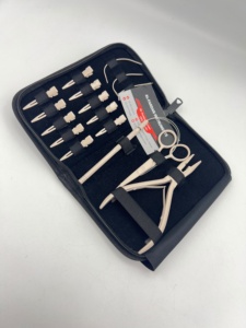 Nude Beige Color Wholesale Price Hair Extension Tools Kit Weft Style Surgical Grade Stainless Steel with Free Custom Logo Offer - Product Image 3