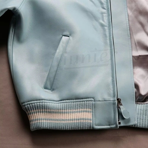 Chaqueta Bomber de Cuero Negra para Hombre, Manga Larga, Estilo Otoñal, Tamda International TI-MLJ-02, Talla Grande, Transpirable, para Todas las Temporadas - Product Image 6