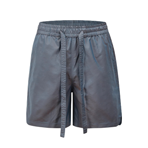 กางเกงขาสั้นทรงหลวมสะท้อนแสง สตรีทแวร์ ขากว้าง เอวยางยืด มีเชือกผูก - Product Image 1
