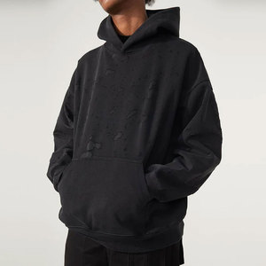 Sweat à capuche Street Vibe pour homme, 100% coton, poids moyen, style urbain, effet usé et vieilli, look audacieux, avec logo personnalisé et lettrage hiver - Product Image 3